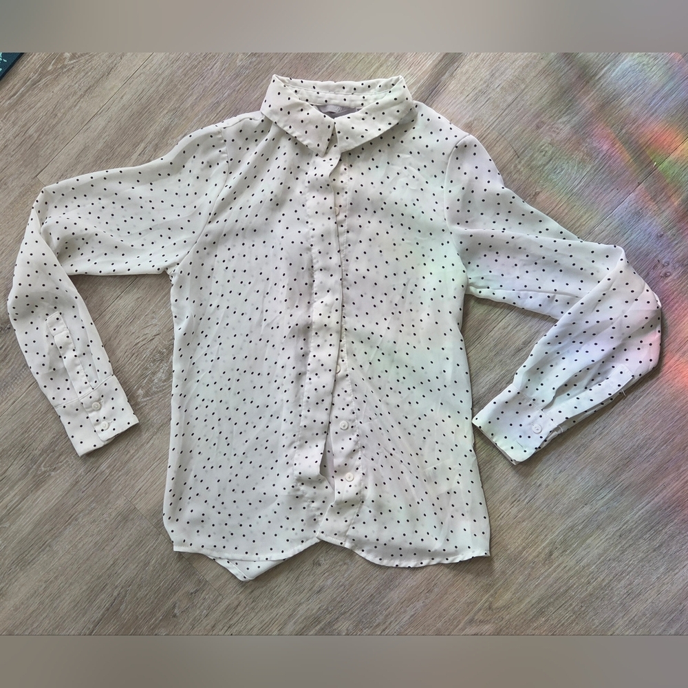 White Polka Dot Blouse
